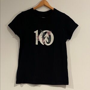 TENTREE Women’s Medium Organic Cotton Logo Graphic Tee Shirt Sleeve Black EUC